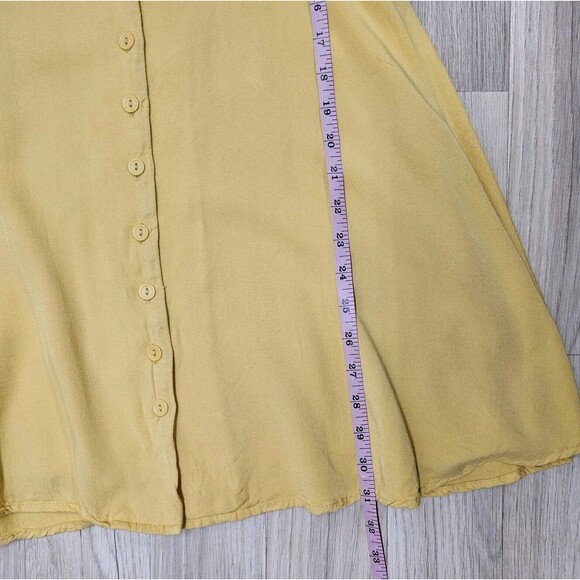 Sugar & Lips Women Golden Yellow Button Down Mini Dress Small - Picture 5 of 8